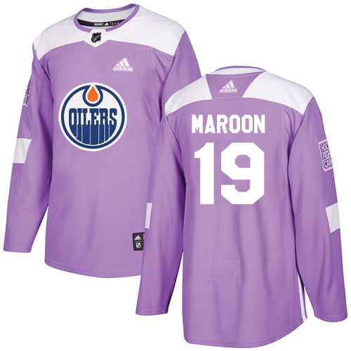 Adidas Oilers #19 Patrick Maroon Purple Authentic Fights Cancer Stitched NHL Jersey